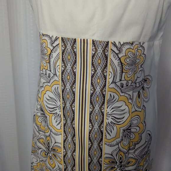 Ann Taylor Loft Sundress, 100% Cotton, Size 4P, Cream, Brown and Yellow - Picture 7 of 8
